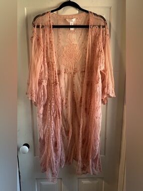 LC Lauren Conrad Lace pink duster